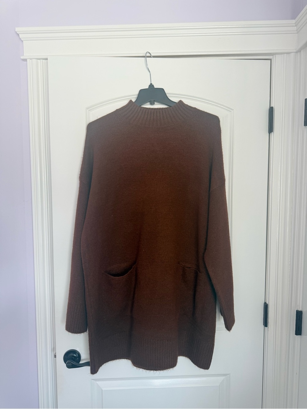 Forever 21 Brown Cowl Neck Longline Sweater